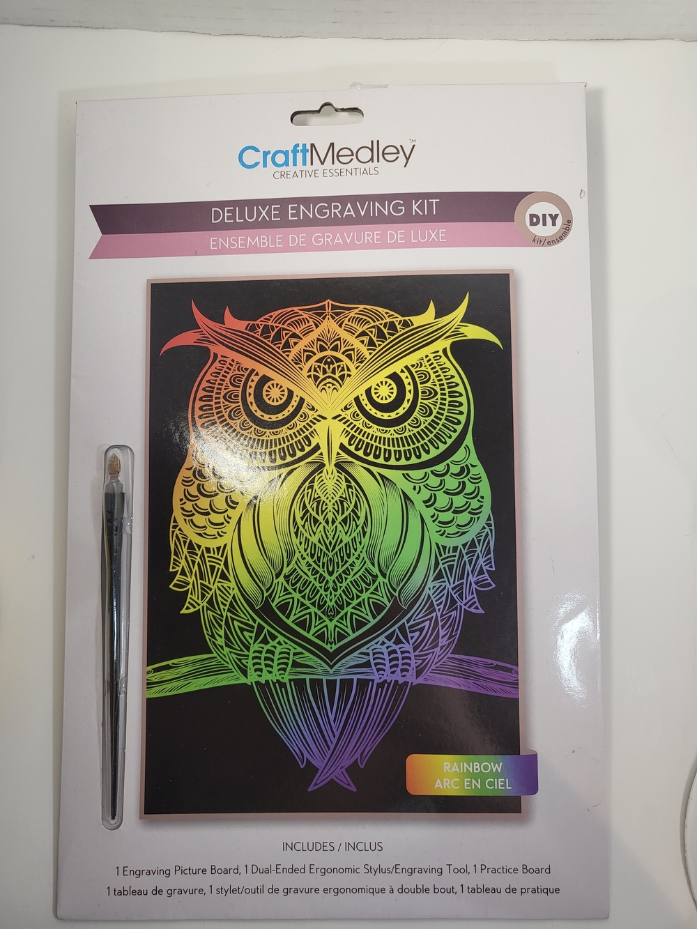 CraftMedley Deluxe Engraving Kit - Rainbow Owl Design